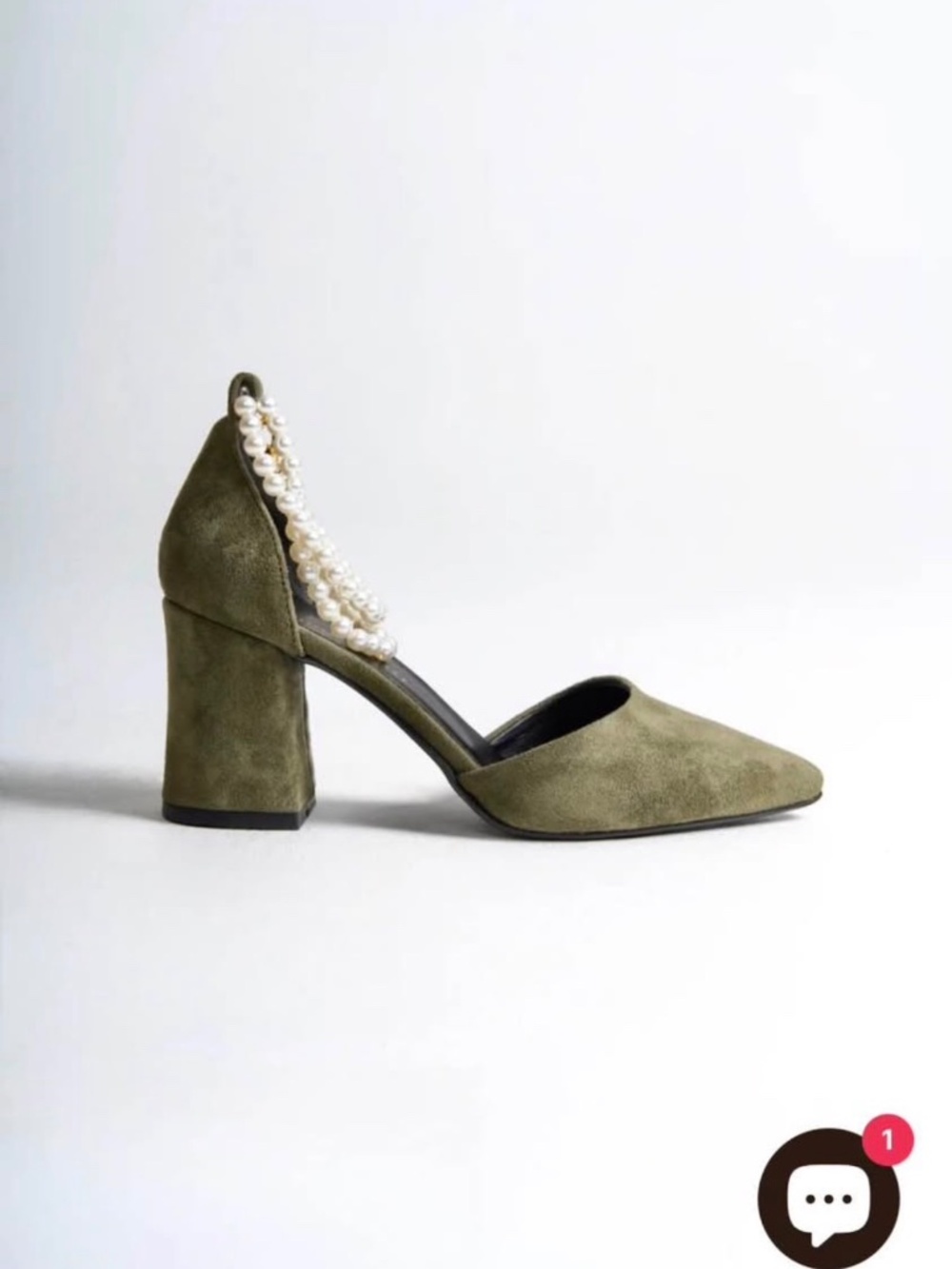 Green suede heels